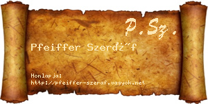 Pfeiffer Szeráf névjegykártya